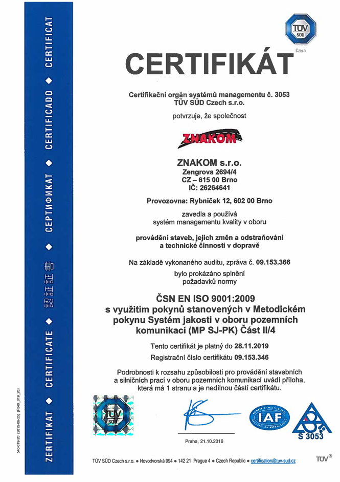 ČSN EN ISO 9001:2001